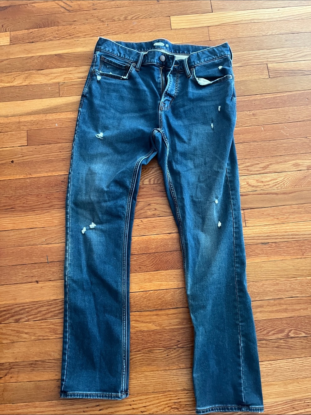 Old Navy Dark Blue Slim Distressed Jeans
